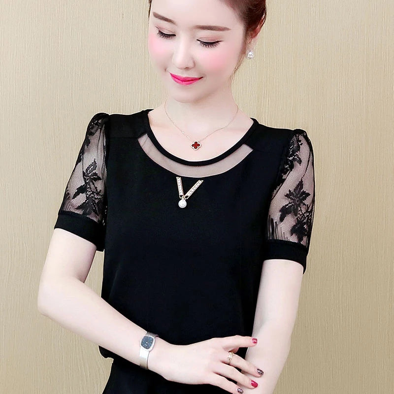 Spring/Summer Chiffon Lace Blouse