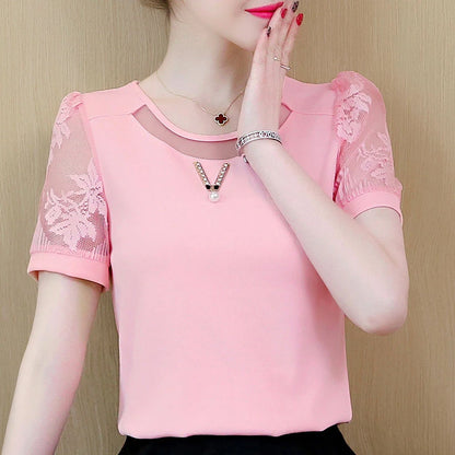 Spring/Summer Chiffon Lace Blouse