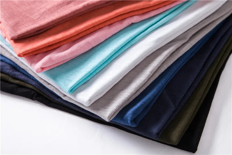 T-shirts à manches courtes et col en V pour homme en coton