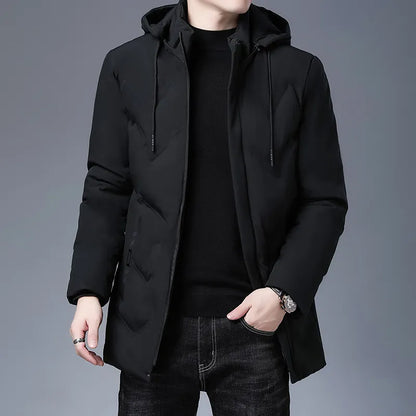 Hooded Casual Fashion Long Thicken Outwear Parkas Jacket