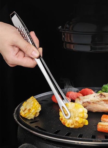 Long Handle Non-Slip Stainless Steel BBQ Tongs