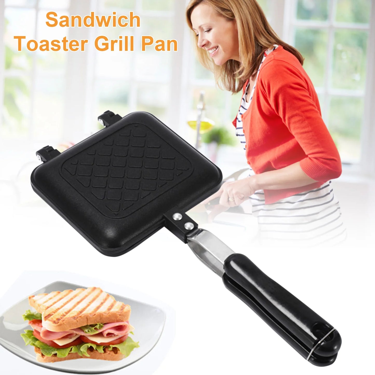 Non-Stick Waffle Sandwich Maker & Grill Toaster
