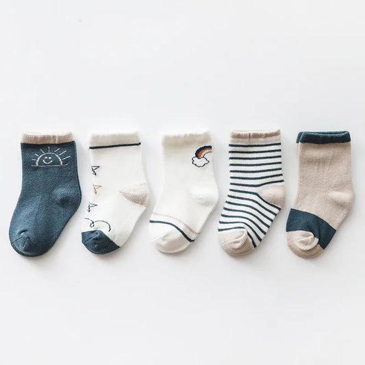 5 paires de chaussettes d'hiver en coton pour bébé