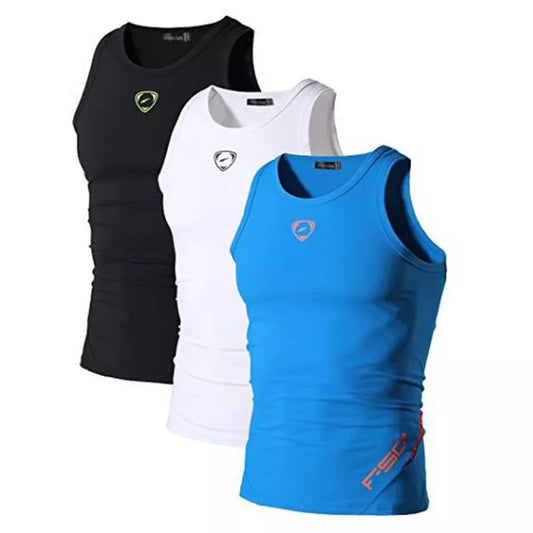 3er-Pack Lauf- und Fitness-Tanktops für Herren