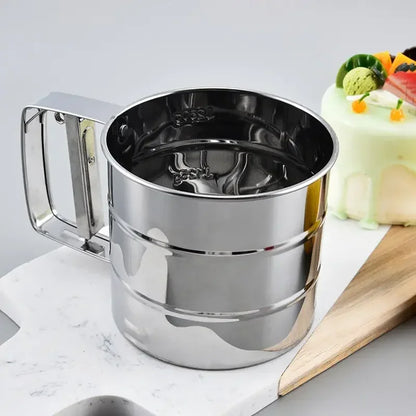 Hand-Press Stainless Steel Flour Sifter