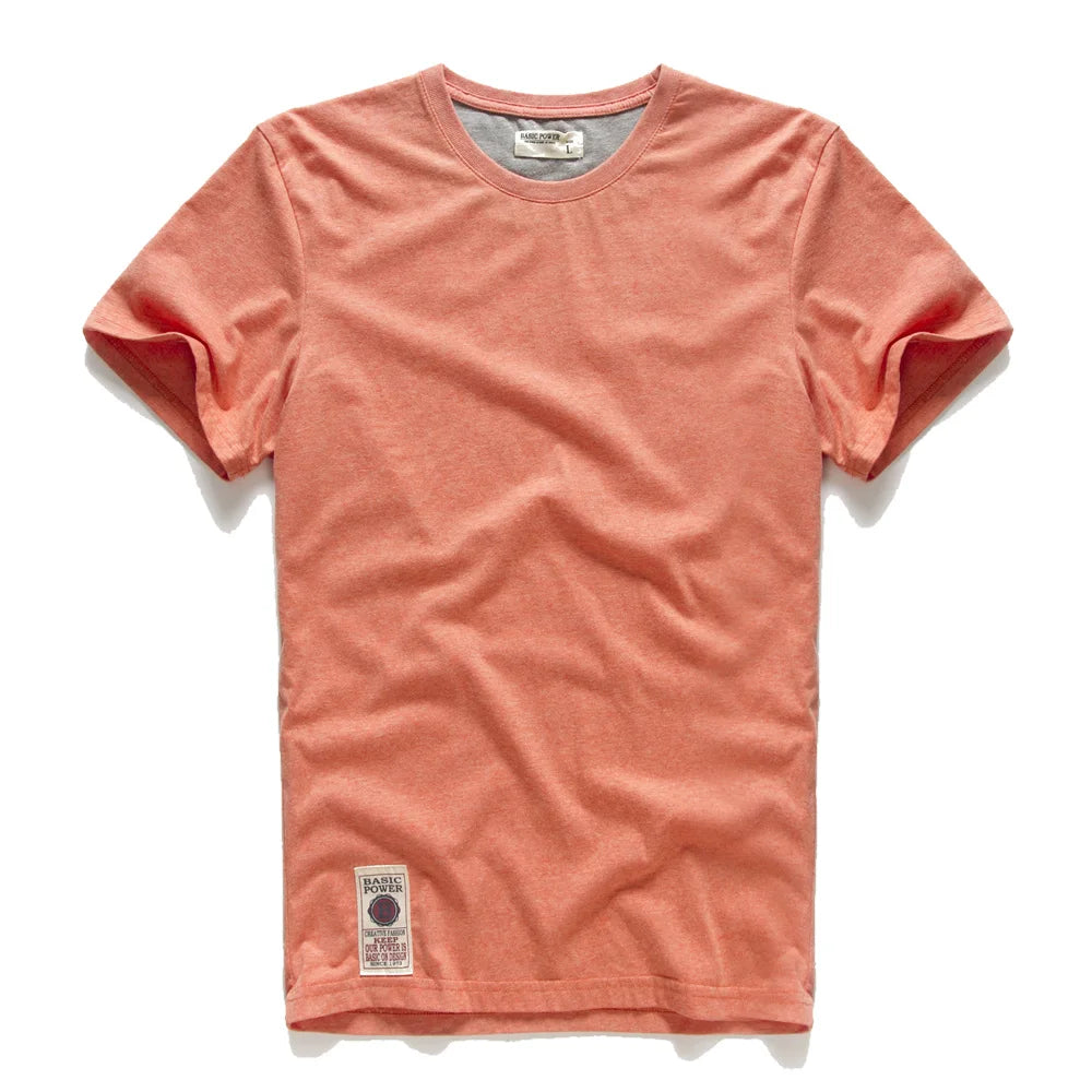 Cotton Solid Color O-neck T Shirt