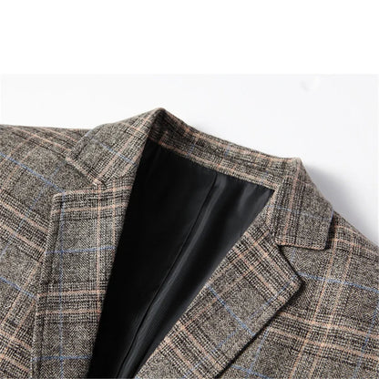 Blazer/manteau de costume formel à carreaux britanniques