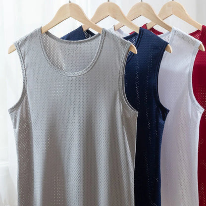 Mesh-atmungsaktive Herren-Tanktops aus Eisseide