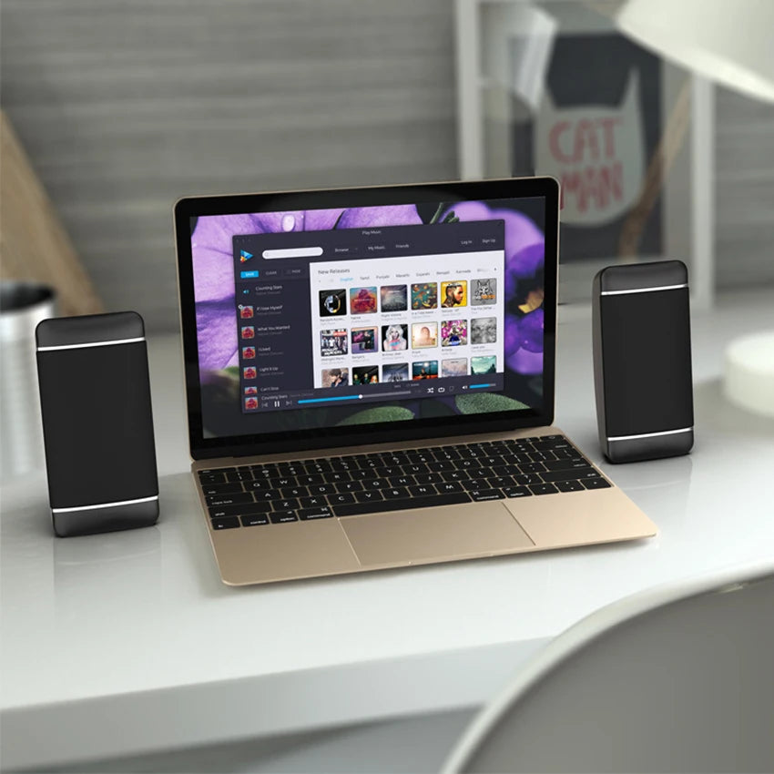 Haut-parleurs stéréo de bureau alimentés par USB 