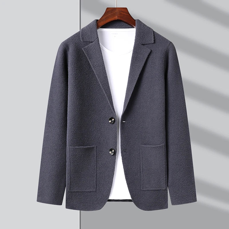 Blazer/manteau en tricot décontracté pour hommes, streetwear