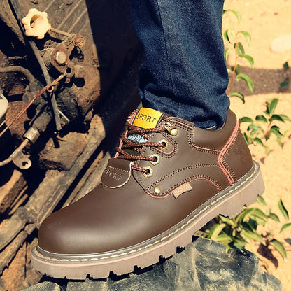 Genuine Leather Low-Top Safety Boots