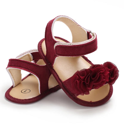 Baby-Mädchen-Sandalen mit weicher Sohle und Blumenmuster