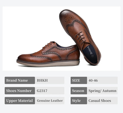 Men's Genuine Leather Lace-up Footwear