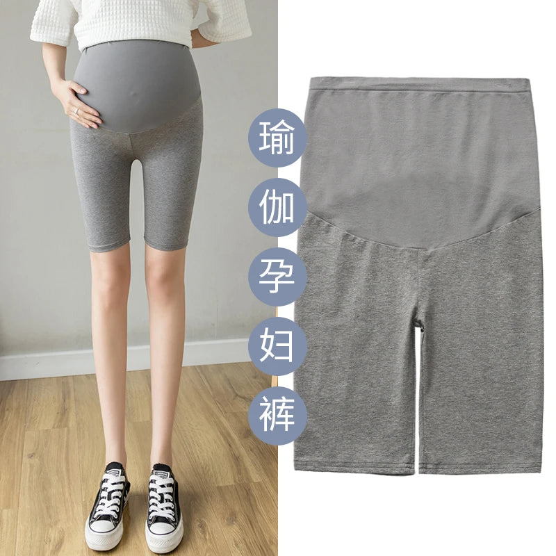 Summer Thin Cotton Maternity Half Legging