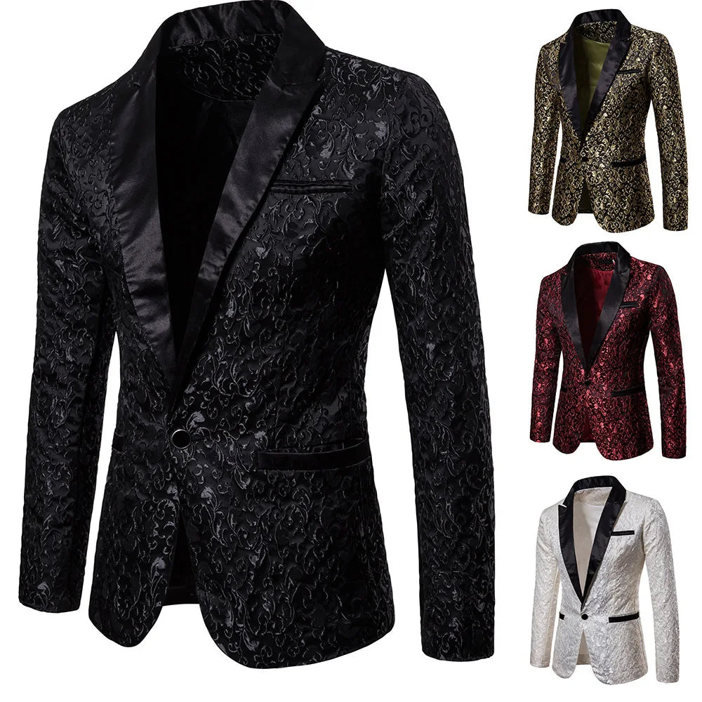 Klassischer Herren-Anzugsblazer mit Blumenmuster