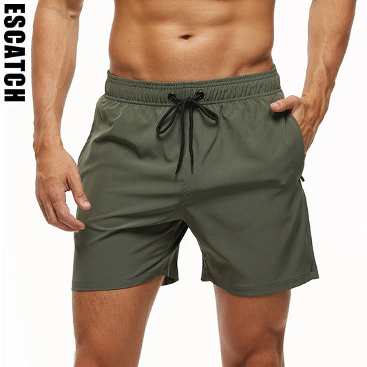 Men's Quick-Dry Beach Shorts with Zipper Pockets
