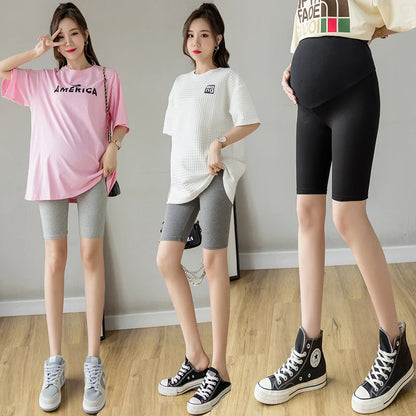 Summer Thin Cotton Maternity Half Legging