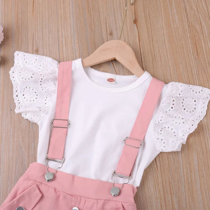 Girls Suit - Two-piece Princess Fashion Shorts Clothes