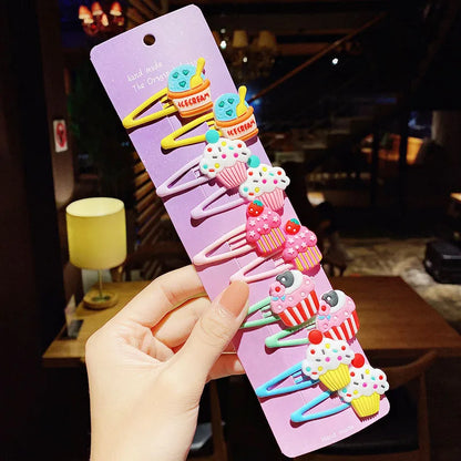 Ensemble de pinces à cheveux licorne pour filles, 10 pièces, crème glacée