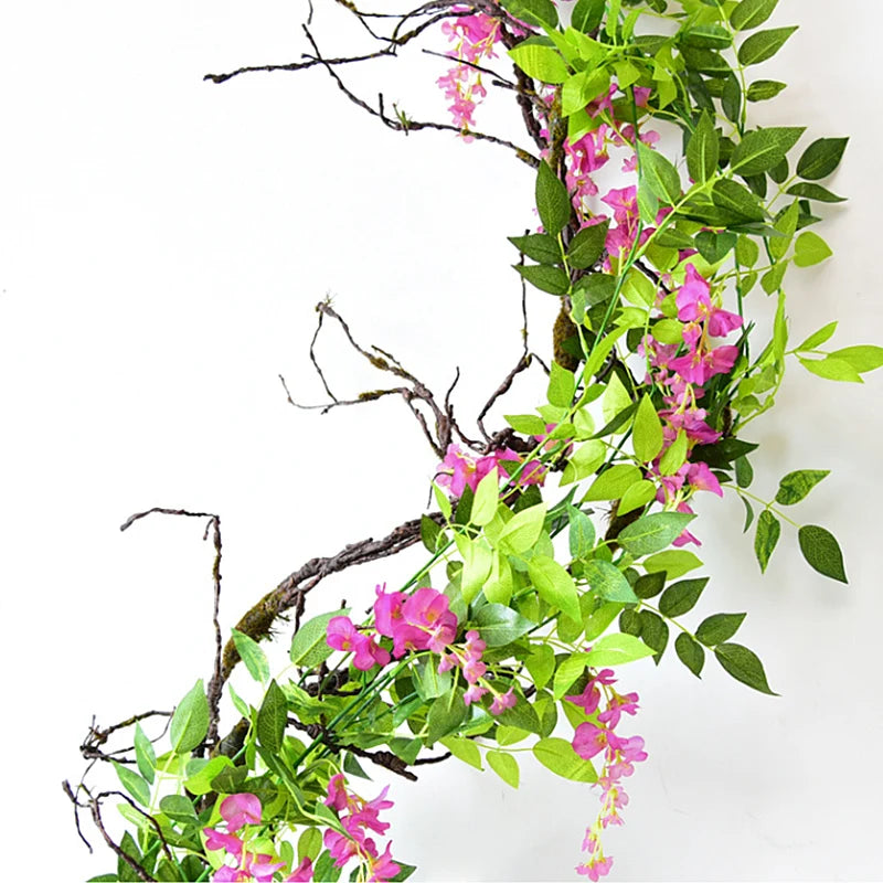 Fausses fleurs de lierre et de glycine exquises de 180 cm