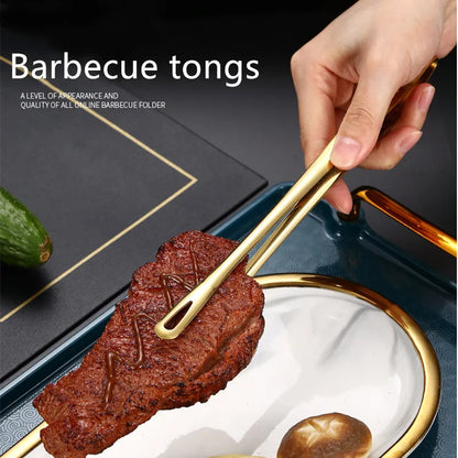 Long Handle Non-Slip Stainless Steel BBQ Tongs