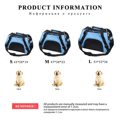 Portable Mesh Pet Carrier Bag for Travel