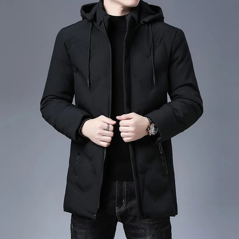 Hooded Casual Fashion Long Thicken Outwear Parkas Jacket