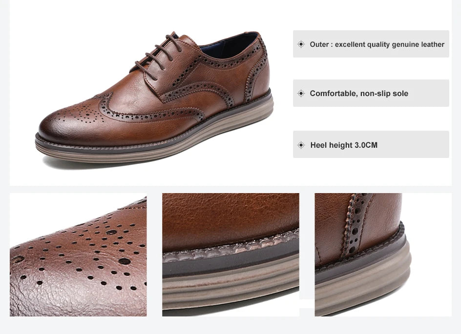 Men's Genuine Leather Lace-up Footwear