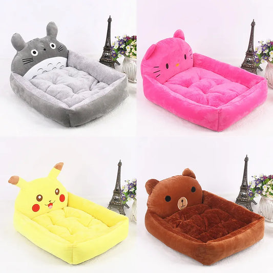 Cozy Cartoon Pet Bed for Small Pets