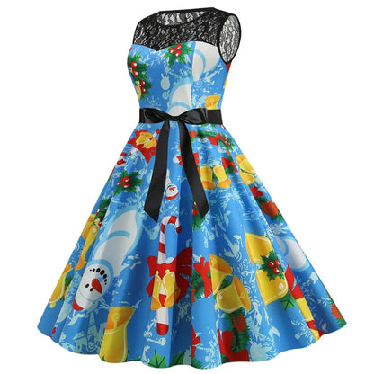 Lace Patchwork Retro Casual Dress