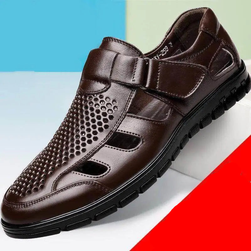Hollow Out Summer Genuine Leather Men's Sandals