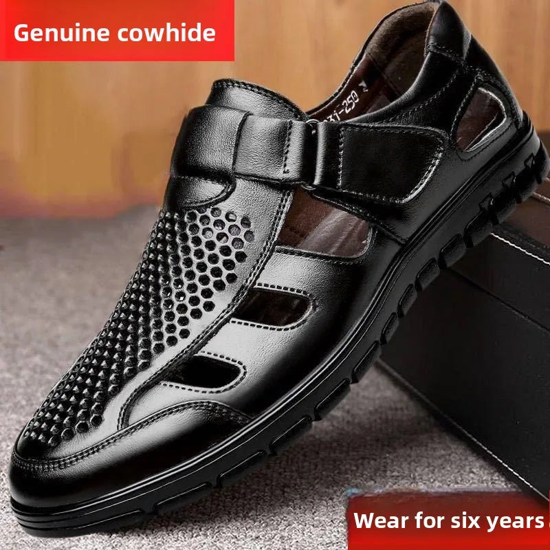 Hollow Out Summer Genuine Leather Men's Sandals