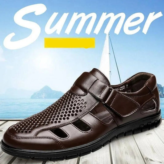 Hollow Out Summer Genuine Leather Men's Sandals