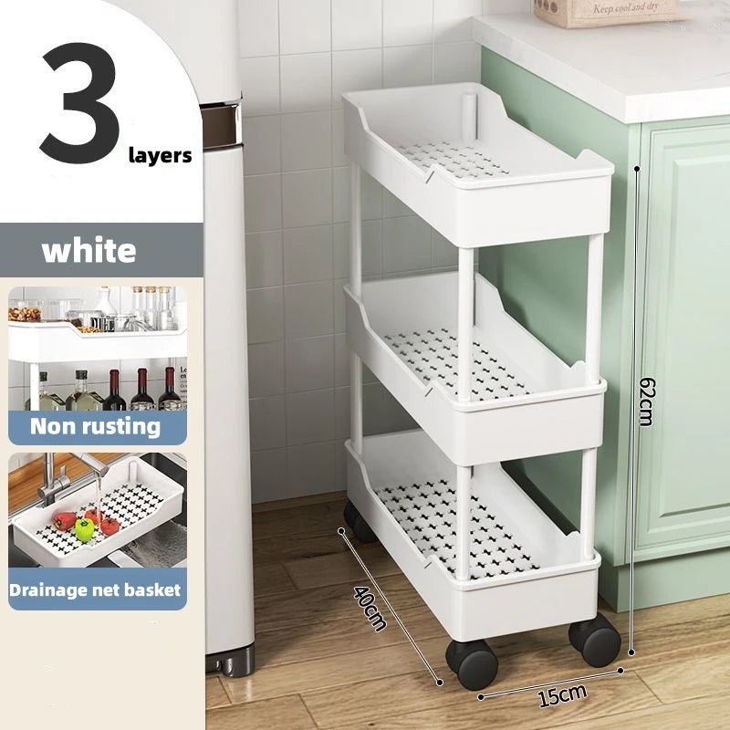 Multi-Layer Household Storage Rack with Wheels
