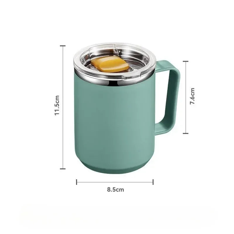 Insulated Stainless Steel Mug with Handle & Lid