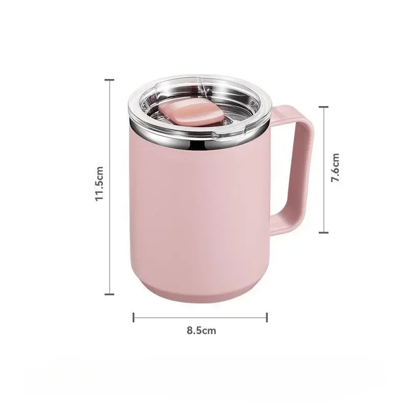 Insulated Stainless Steel Mug with Handle & Lid