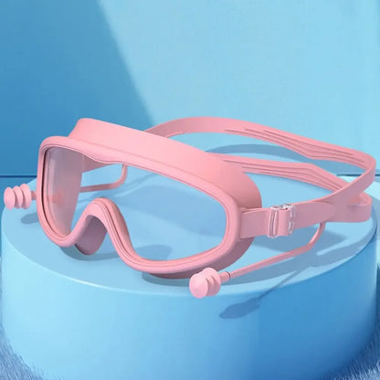Kid's Anti-Fog Big Frame Swimming Goggles with Earplugs