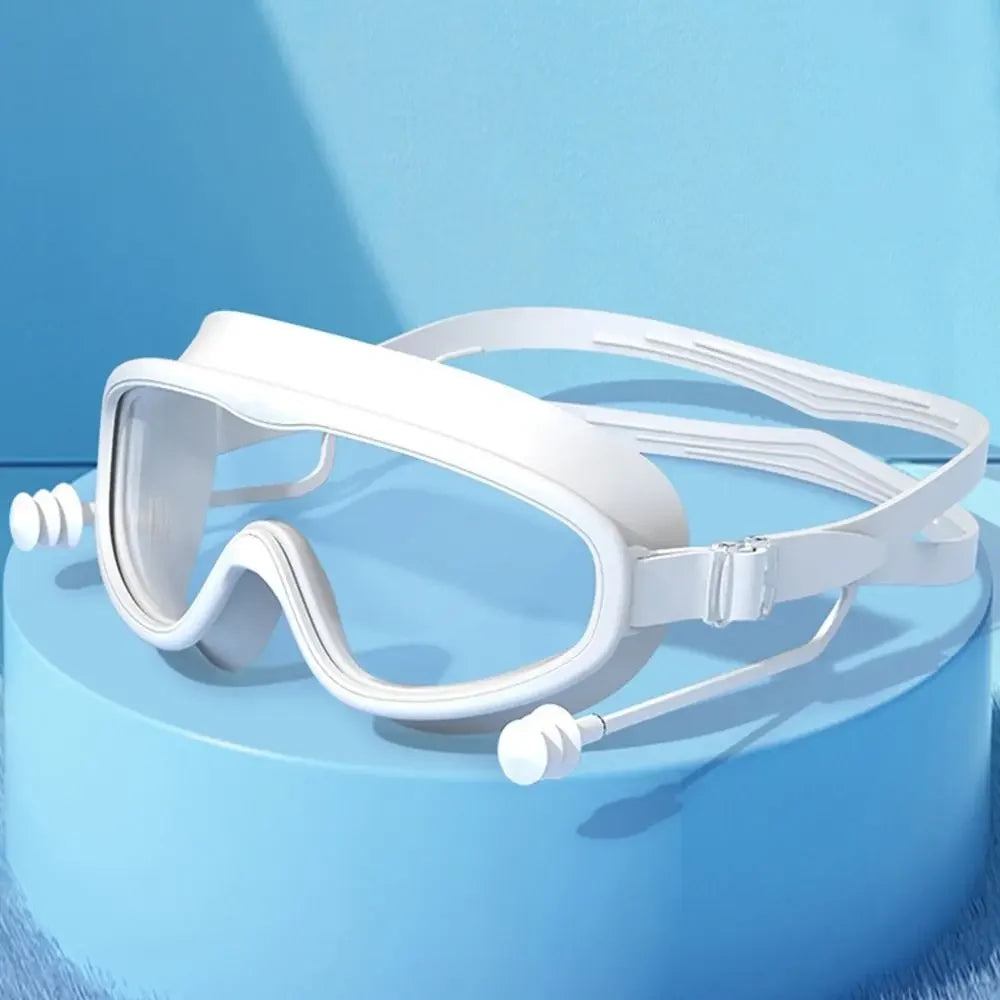 Kid's Anti-Fog Big Frame Swimming Goggles with Earplugs