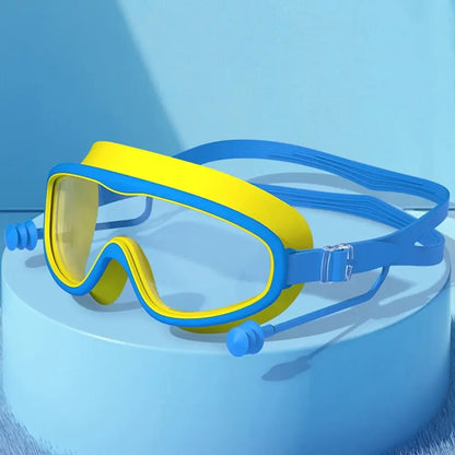 Kid's Anti-Fog Big Frame Swimming Goggles with Earplugs
