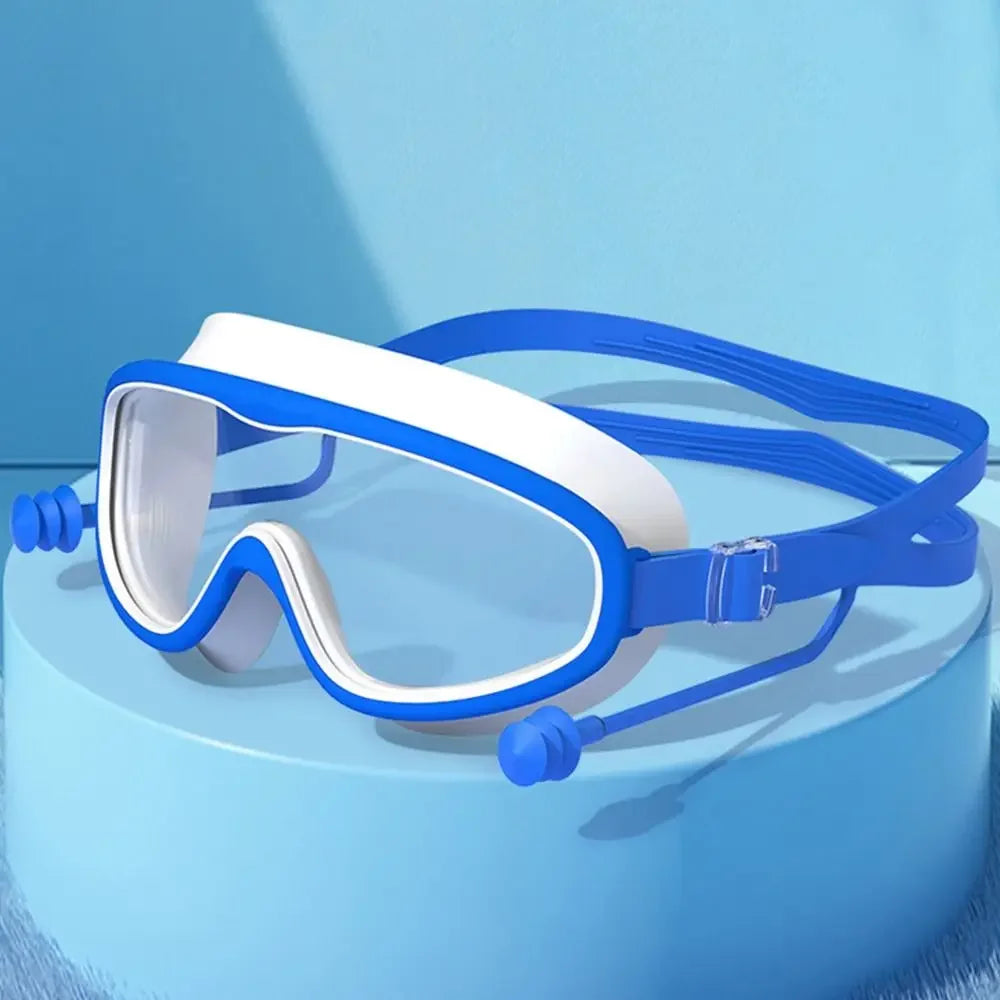 Kid's Anti-Fog Big Frame Swimming Goggles with Earplugs
