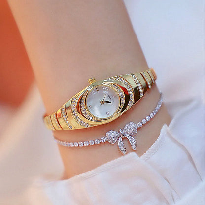 Ladies Quartz Crystal Diamond Dress Watch