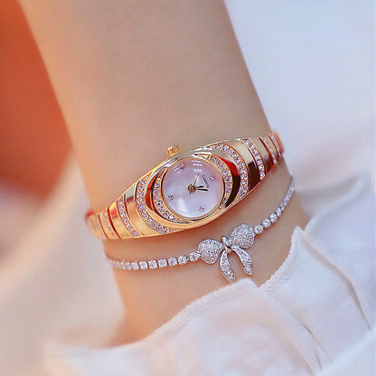 Ladies Quartz Crystal Diamond Dress Watch