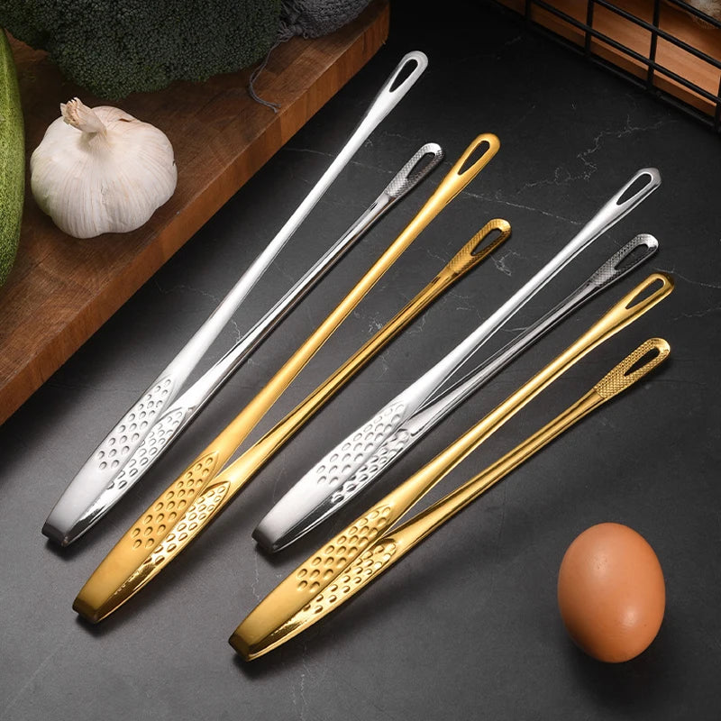 Long Handle Non-Slip Stainless Steel BBQ Tongs