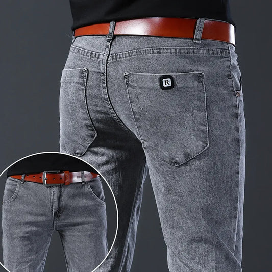 Men Korean Style Middle Waist Jeans