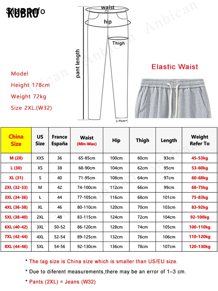 Men's Plus Size Baggy Loose Elastic Waist Trousers