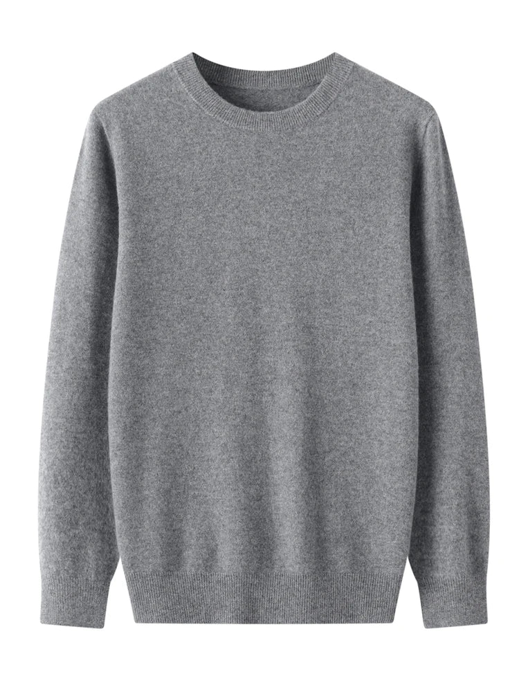 Men's Round Neck Pure Merino Wool Sweater