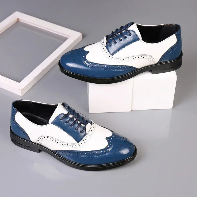 Men's Round Toe Wedding Lace-Up Dress Shoes