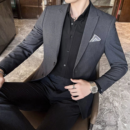 Men's Slim Fit Three-Piece High-End Wedding Party Suit