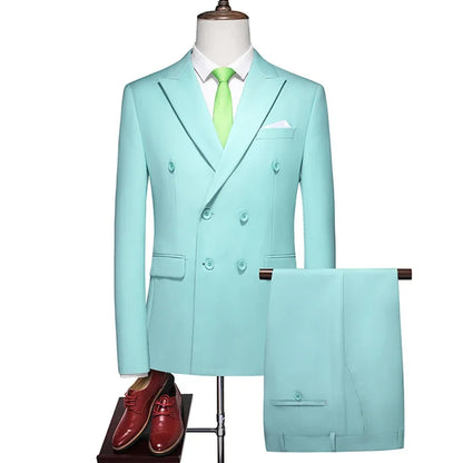 Men's Classical Korean Style 2 Pcs Suit Set