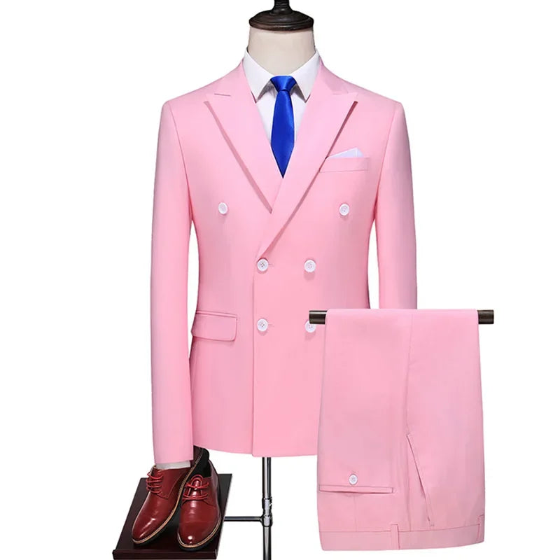 Men's Classical Korean Style 2 Pcs Suit Set